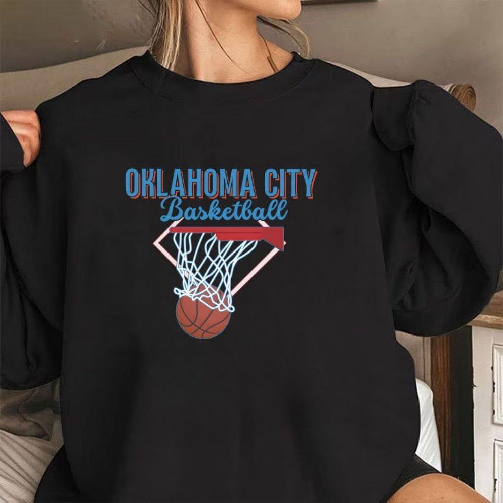 Oklahoma City Basketball Black Sweatshirt, Basketball Game Sweater